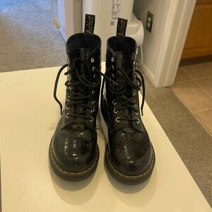 Doc Martins designer boots- Airware 1460 patent leather crocodile print.